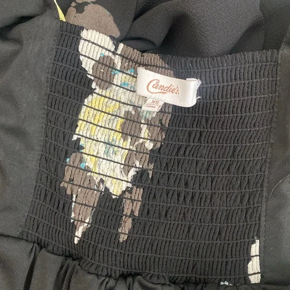 Candies Black Dress with Cream Flowers Maxi Dress Size XS - Picture 9 of 10